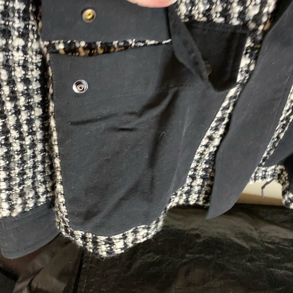 Final CCO📍🔥THE KOOPLES GARDEN TWEED BLACK, GRAY RELAXED FIT JACKET BIG POCKETS - Picture 10 of 17